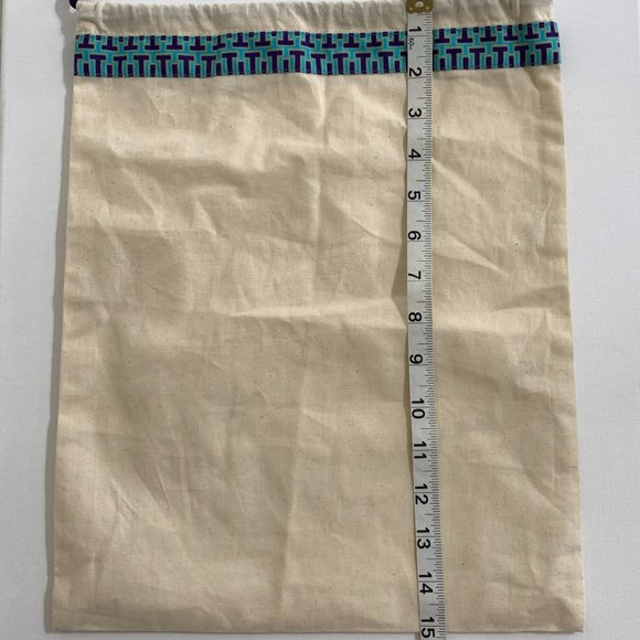 Tory Burch Dust Bag Only for Small Handbag Cotton Blue Pattern Patched 15 x 12 - Picture 9 of 10